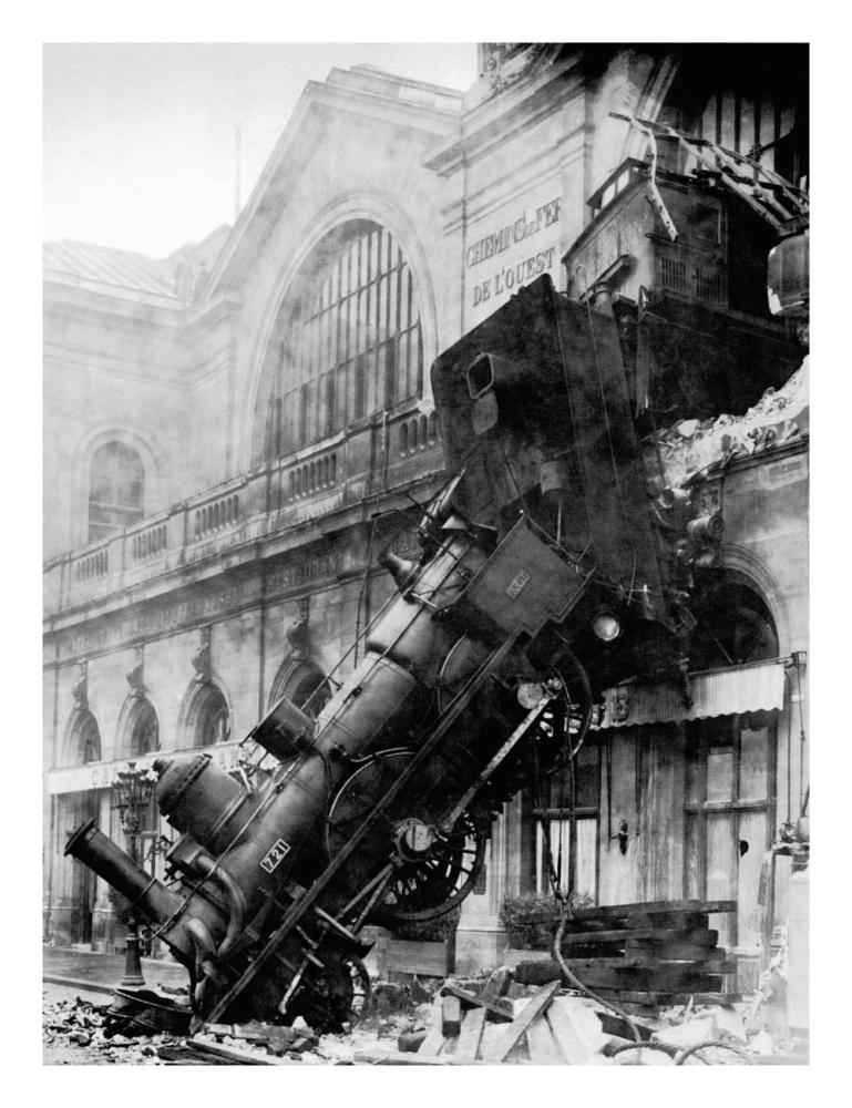 Train Wreck At Montparnasse, Paris, 1895-Paper Art-20X26