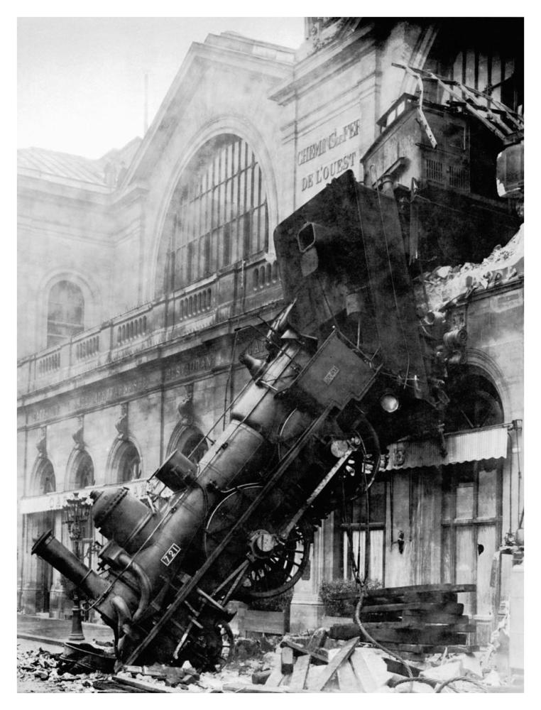 Train Wreck At Montparnasse, Paris, 1895-Paper Art-32X42