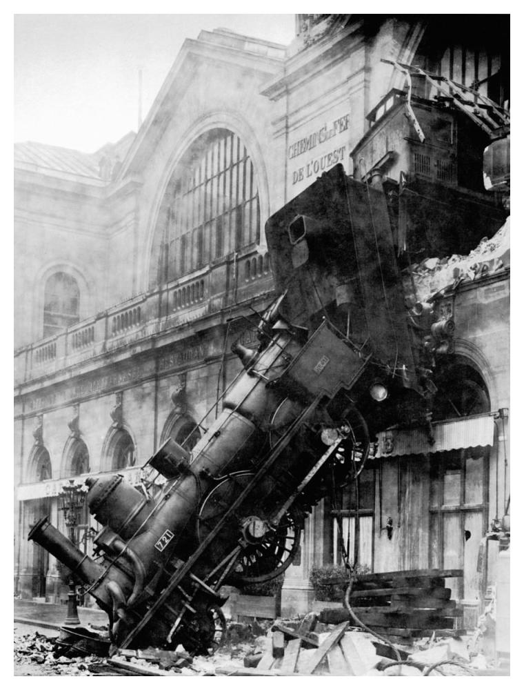 Train Wreck At Montparnasse, Paris, 1895-Paper Art-38X50