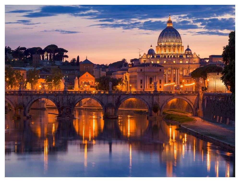 Night View At St. Peter'S Cathedral, Rome-Paper Art-50X38