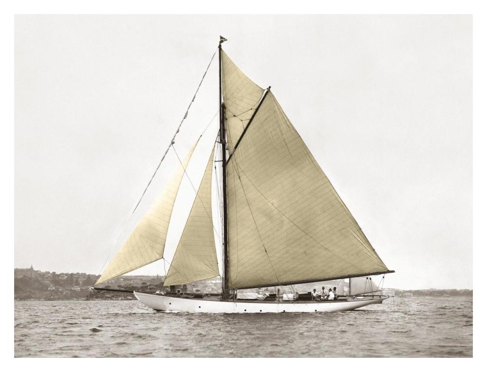 Yacht On Sydney Harbour-Paper Art-18X14