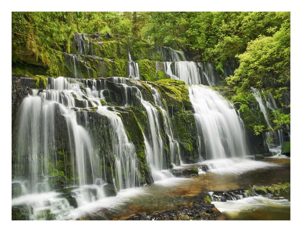 Waterfall Purakaunui Falls, New Zealand-Paper Art-26X20