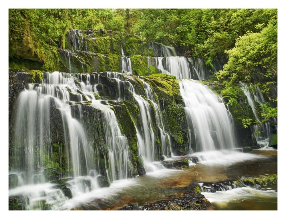 Waterfall Purakaunui Falls, New Zealand-Paper Art-34X26