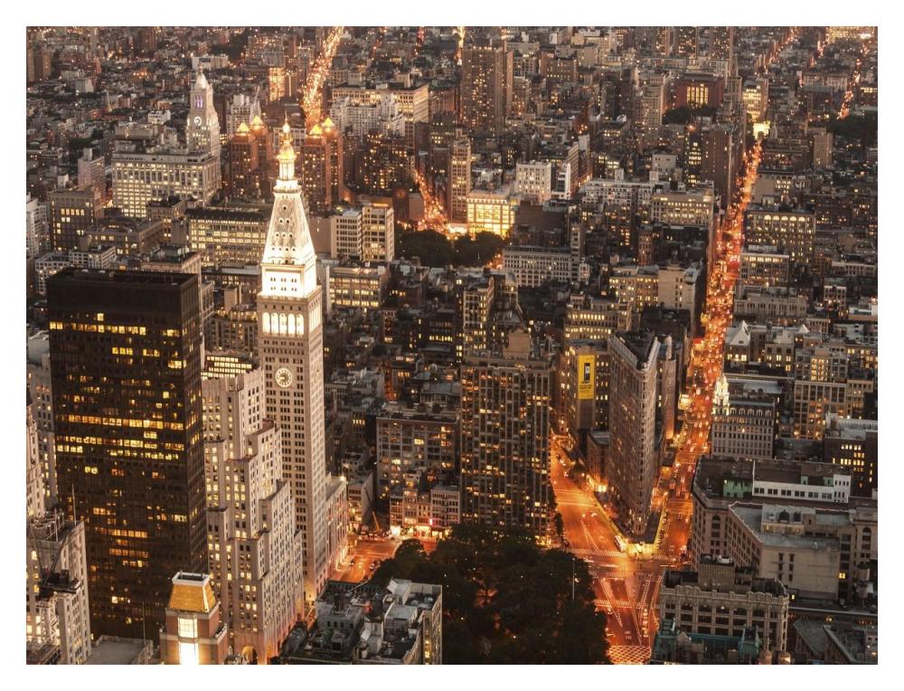 Aerial View Of Manhattan With Flatiron Building, Nyc-Paper Art-18X14