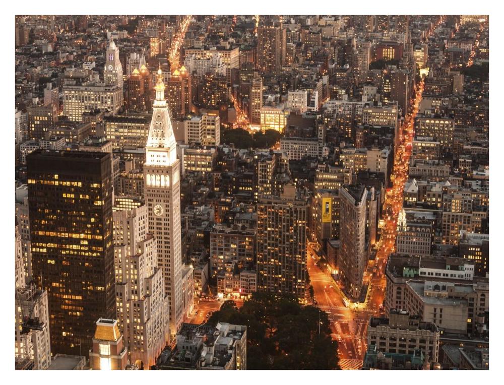 Aerial View Of Manhattan With Flatiron Building, Nyc-Paper Art-34X26