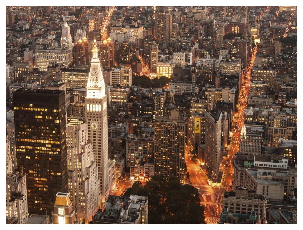 Aerial View Of Manhattan With Flatiron Building, Nyc-Paper Art-50X38