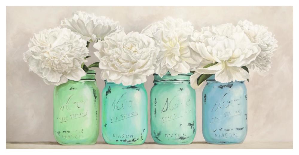 Peonies In Mason Jars (Detail)-Paper Art-50X26