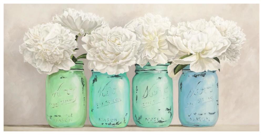 Peonies In Mason Jars (Detail)-Paper Art-74X38