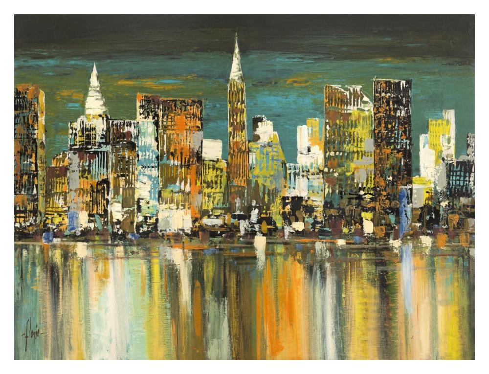 Le Mille Luci Di New York-Paper Art-18X14