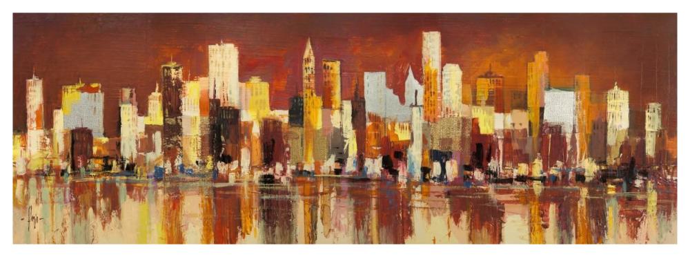 Manhattan Al Tramonto-Paper Art-56X20