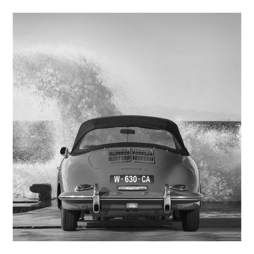 Ocean Waves Breaking On Vintage Beauties (Bw Detail 1)-Paper Art-20X20