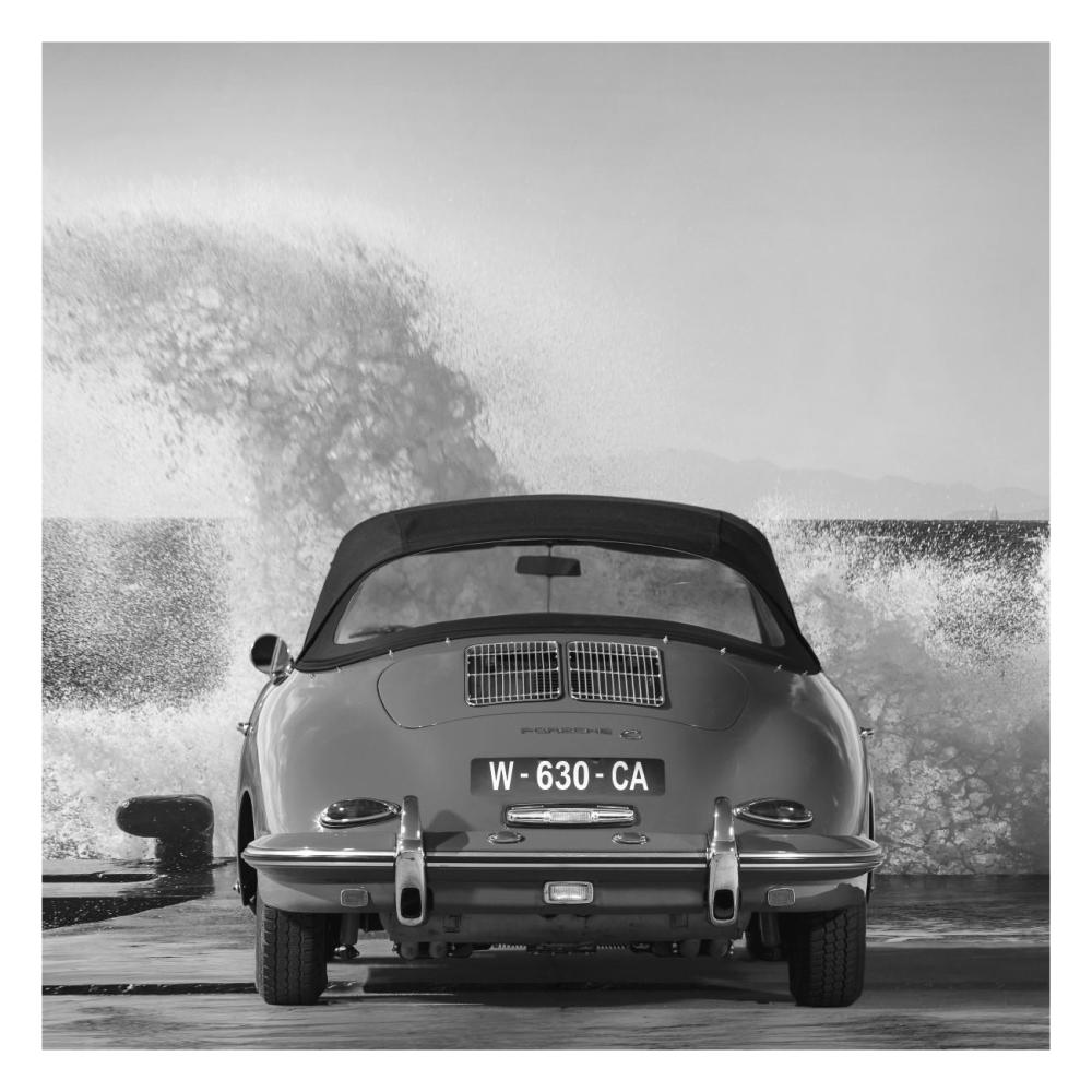 Ocean Waves Breaking On Vintage Beauties (Bw Detail 1)-Paper Art-26X26