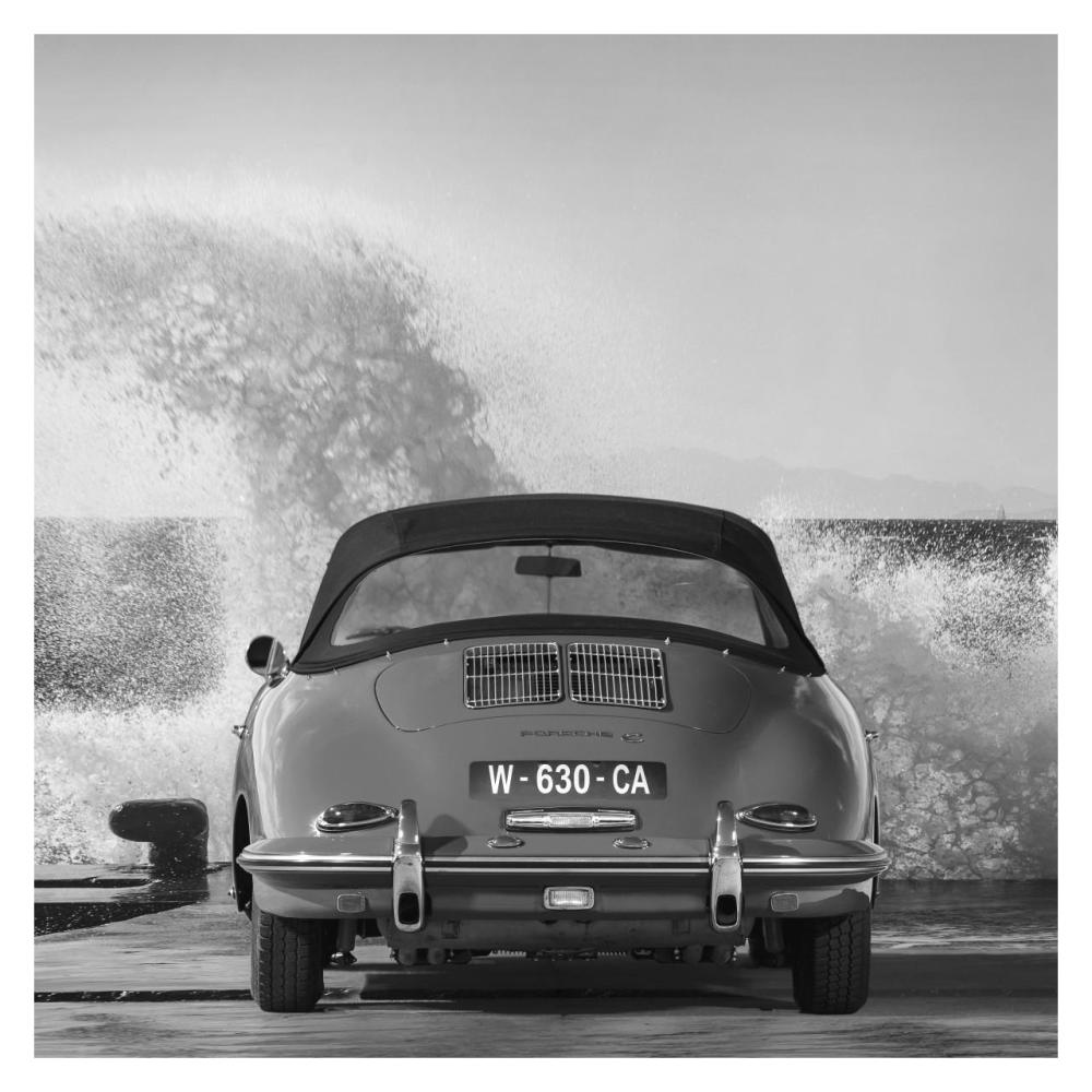 Ocean Waves Breaking On Vintage Beauties (Bw Detail 1)-Paper Art-32X32