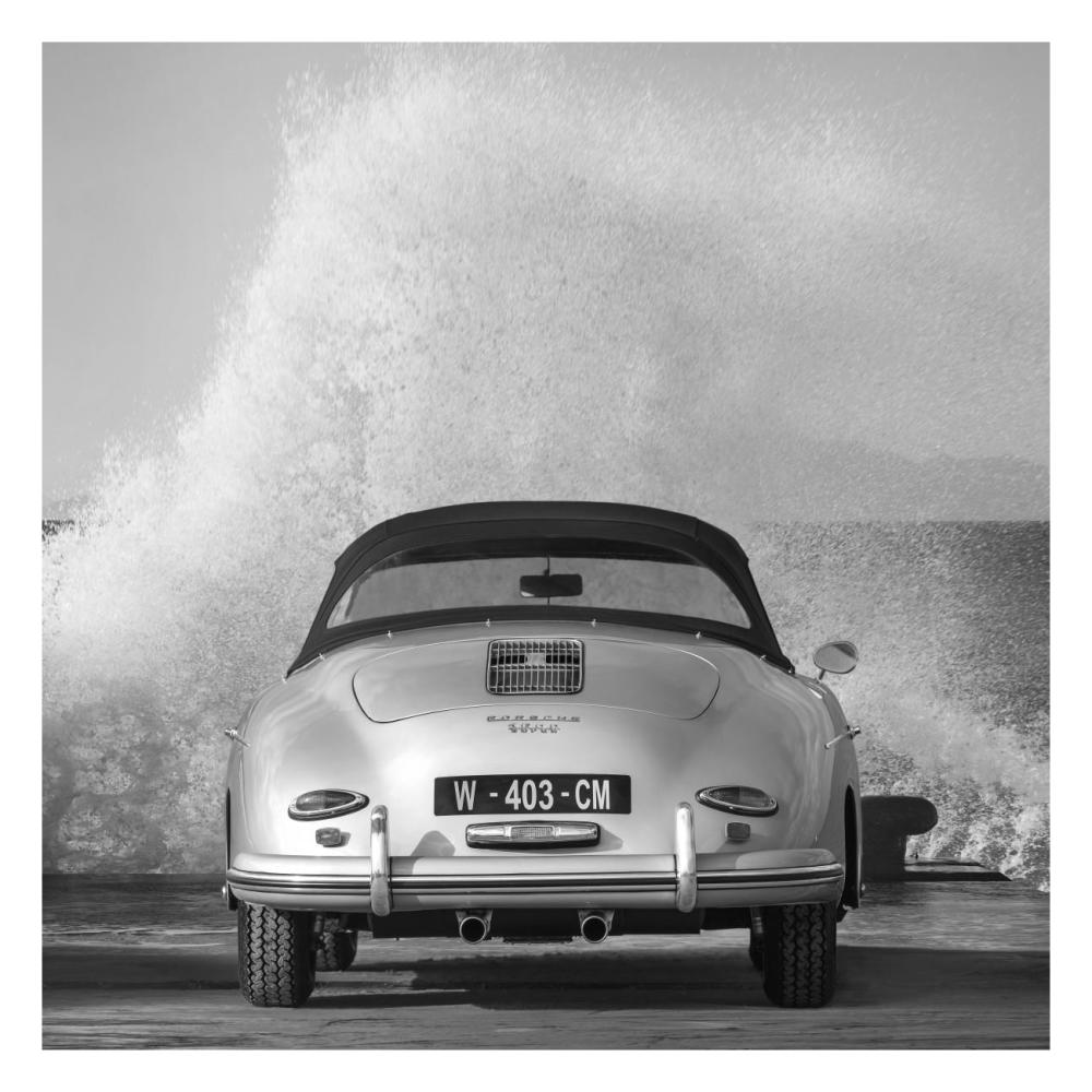 Ocean Waves Breaking On Vintage Beauties  (Bw Detail 2)-Paper Art-26X26