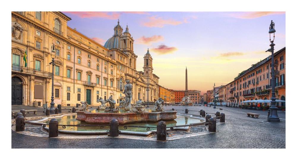 Piazza Navona, Roma-Paper Art-26X14