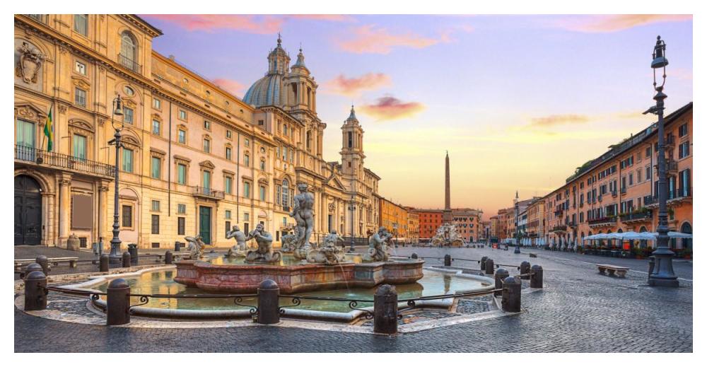 Piazza Navona, Roma-Paper Art-50X26