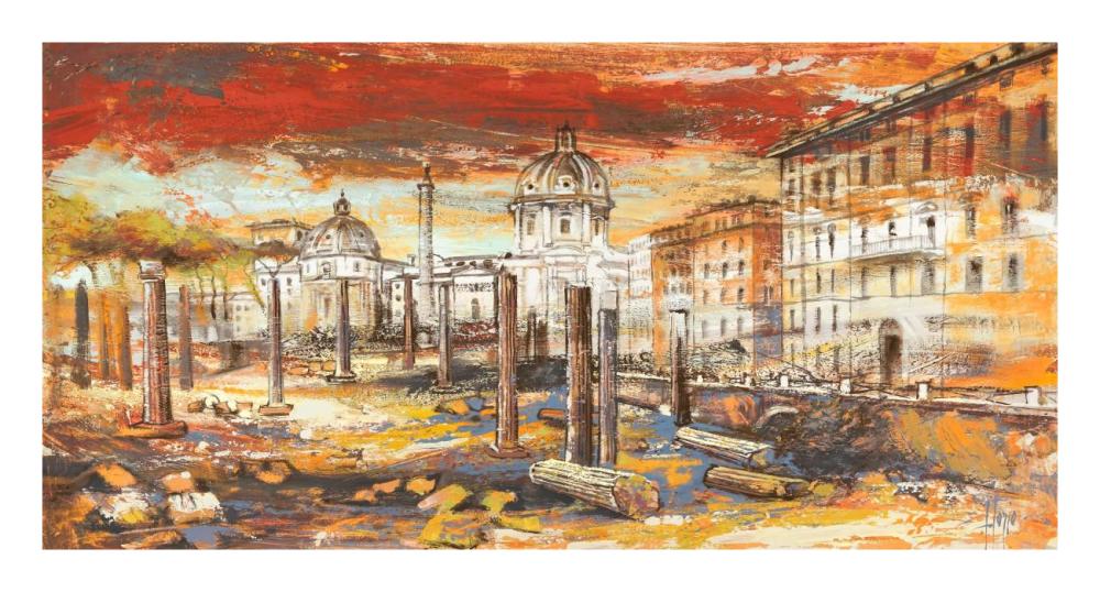 Tramonto Su Roma-Paper Art-26X14