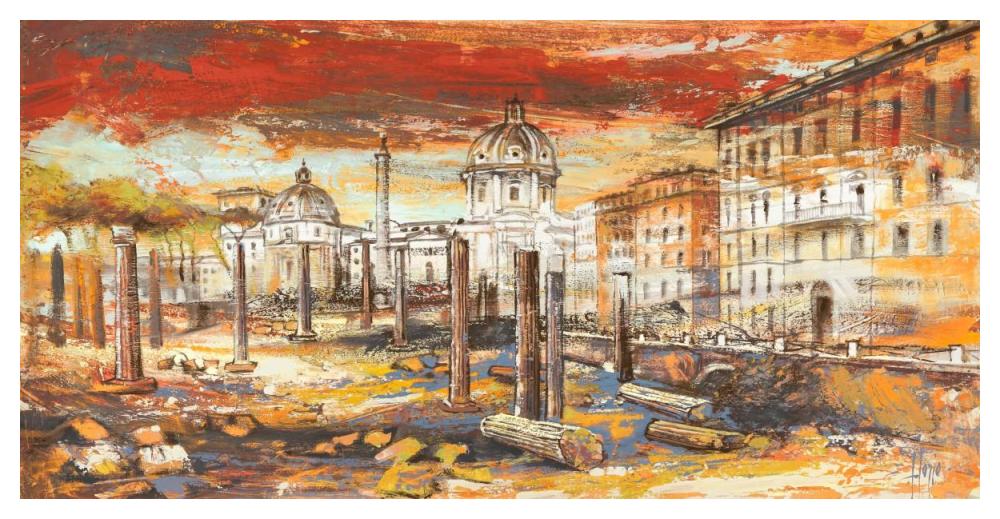 Tramonto Su Roma-Paper Art-50X26