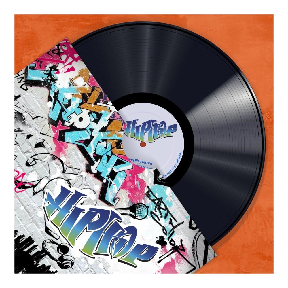 Vinyl Club, Hip Hop-Paper Art-20X20