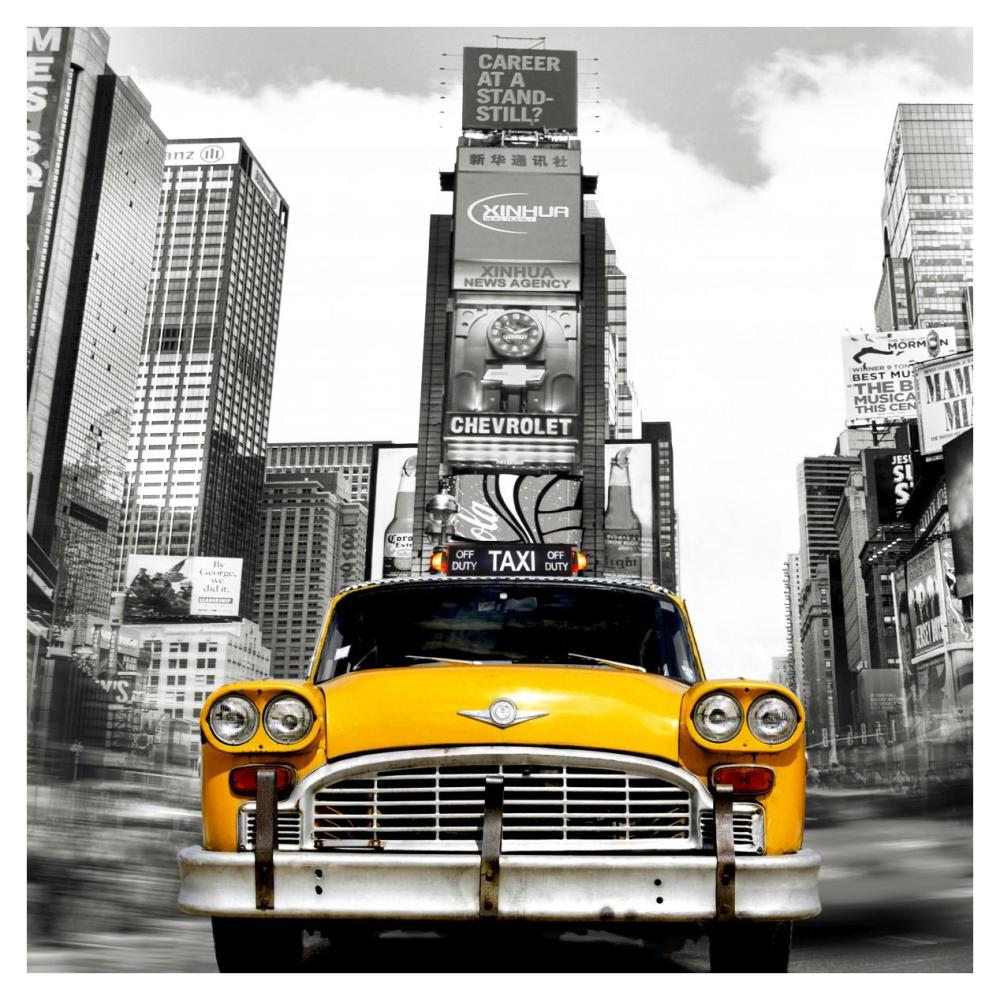Vintage Taxi In Times Square, Nyc (Detail)-Paper Art-38X38