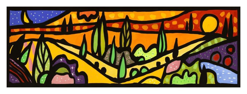 Vallata Al Tramonto-Paper Art-38X14