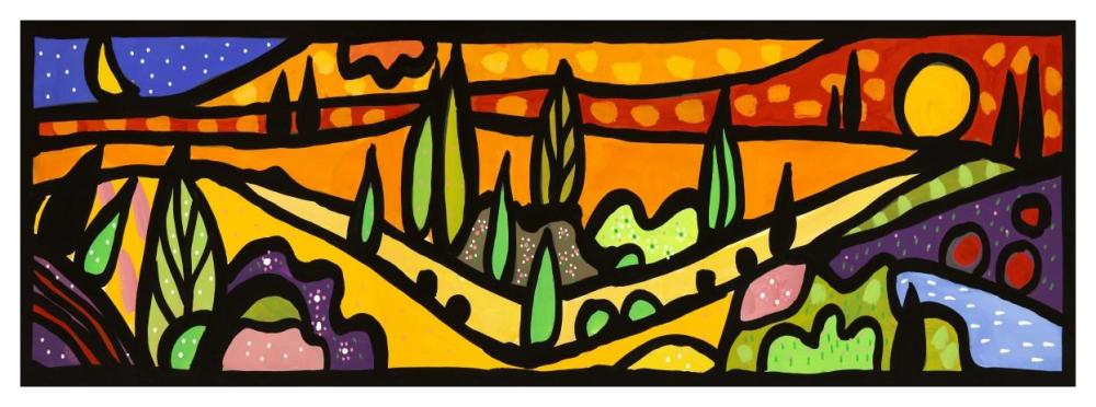 Vallata Al Tramonto-Paper Art-56X20