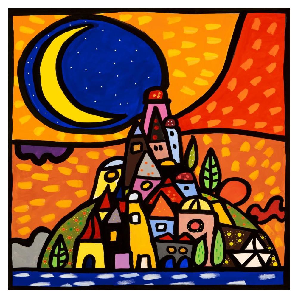 Luna Sulla Collina-Paper Art-38X38
