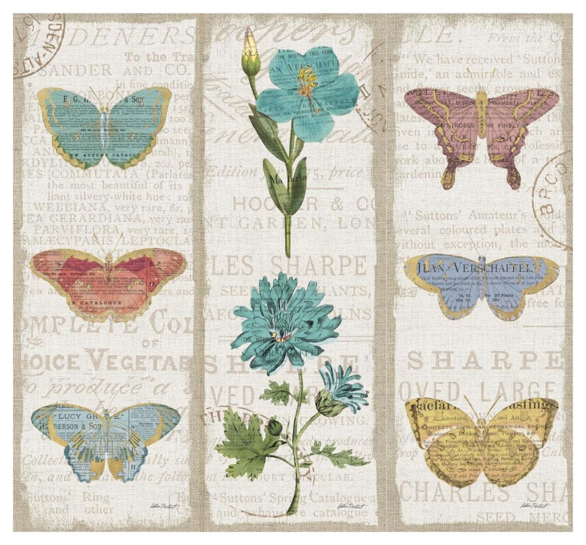 Bookshelf Botanical Ii Triptych -Paper Art-46X42.92