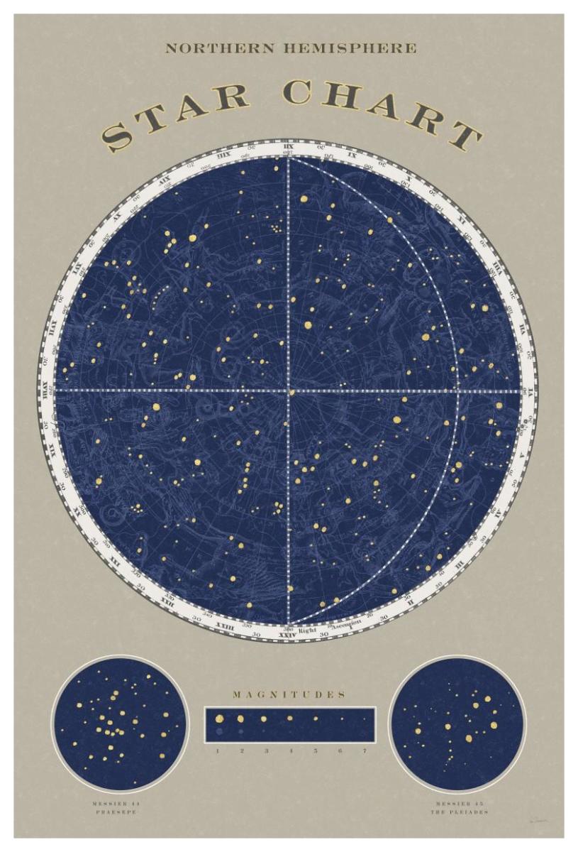 Northern Star Chart -Paper Art-42X62 – Virventures