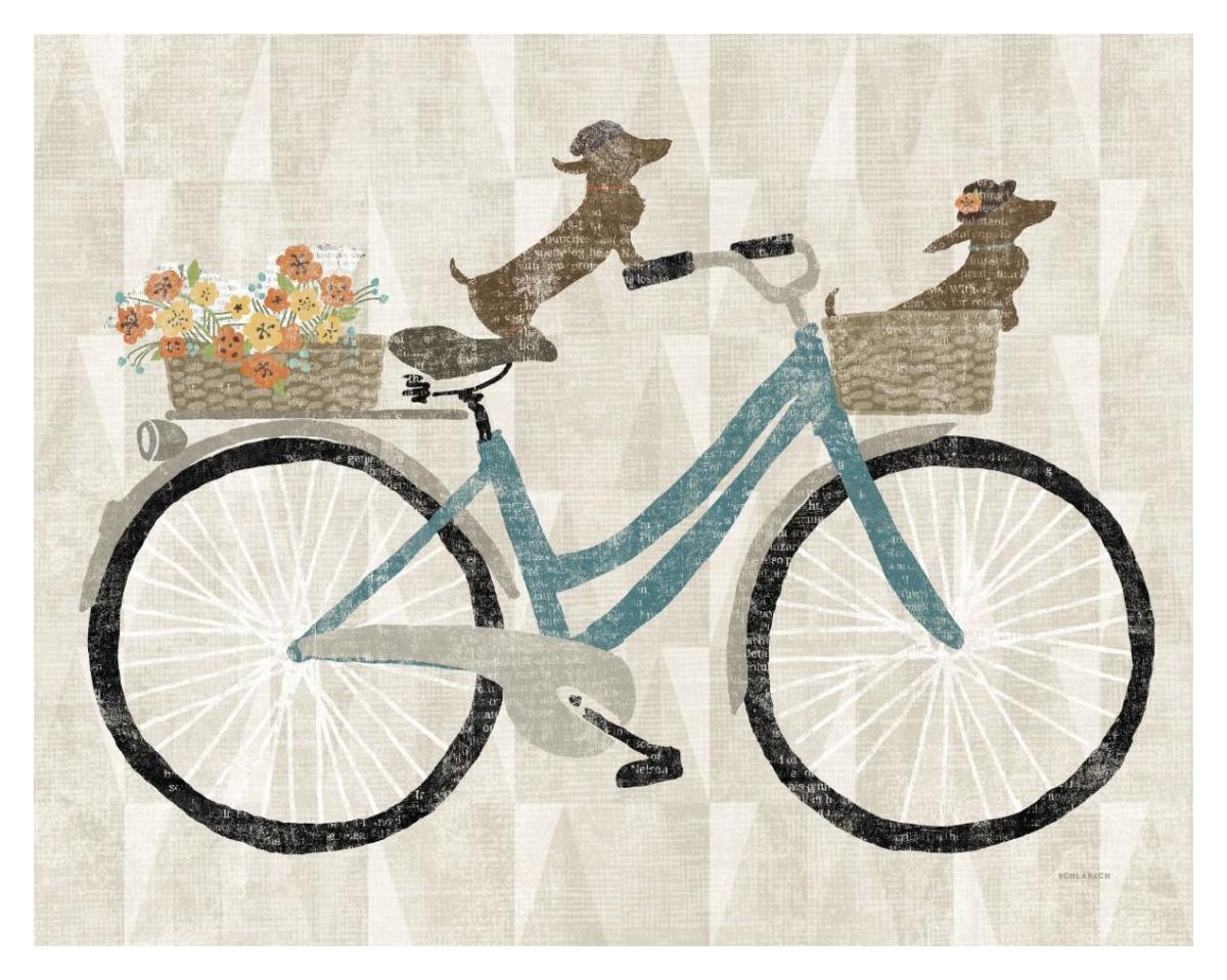 Doxie Ride Ver I -Paper Art-37X30