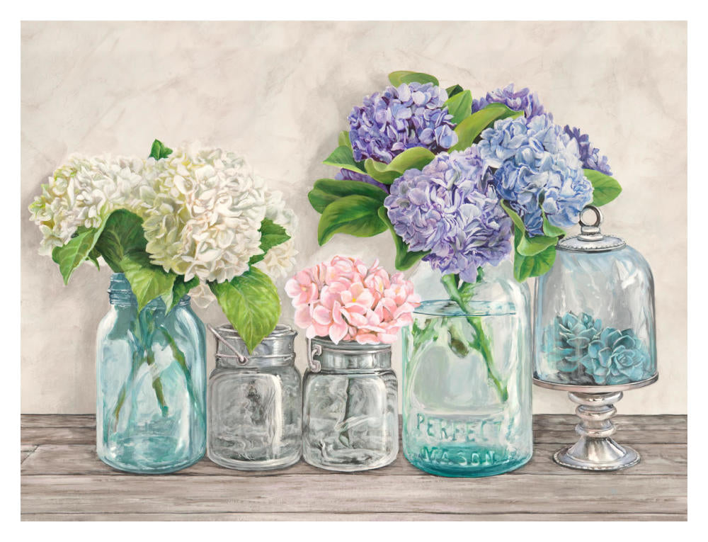 Flowers In Mason Jars (Detail)-Paper Art-18X14