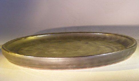 Black Ceramic Humidity/Drip Bonsai Tray - Round<br><i> 8.0 x 1.0 OD / 7.5 x 0.25 ID</i>
