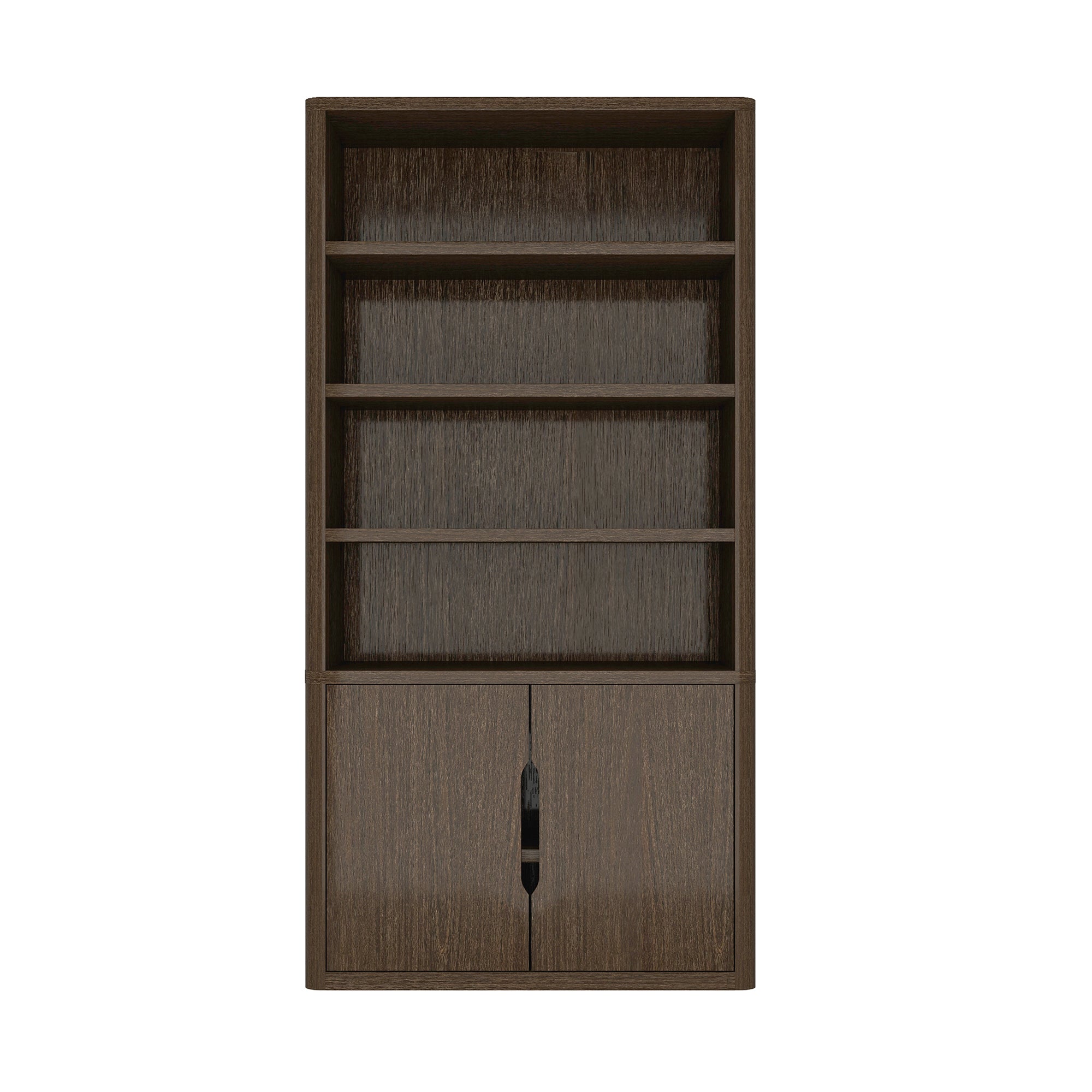 Rivington Modern 40″ Bookcase Cabinet in Walnut (4-Shelf)