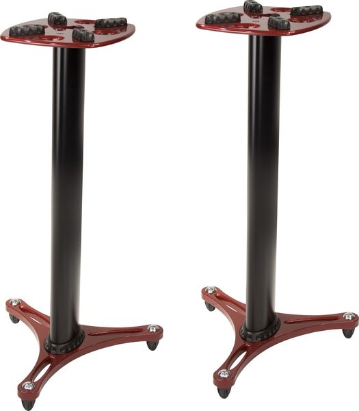 Ms Series Second Generation Column Studio Monitor Stand With Non-Marring Decoupling Pads And Three Internal Channels - 36-In /Red