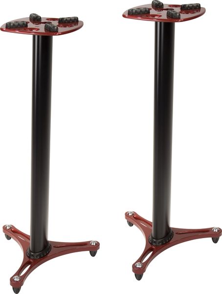Ms Series Professional Column Studio Monitor Stand With Non-Marring Decoupling Pads And Three Internal Channels - 45-In /Red