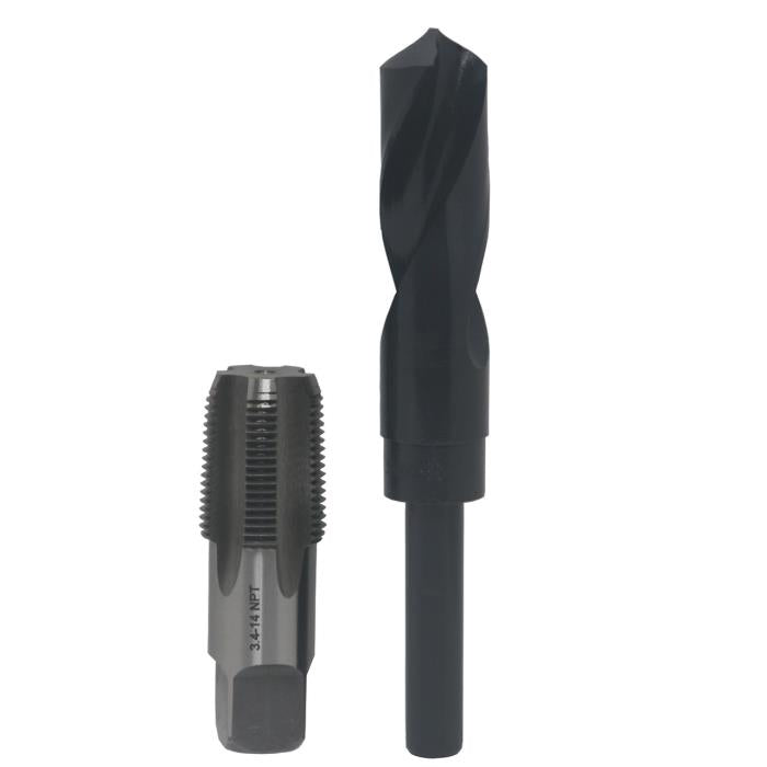3/4 Carbon Steel Npt Tap And 59/64 Hss Drill Bit In Plastic Pouch. 59/64 Drill Bit Has 1/2 Shank.