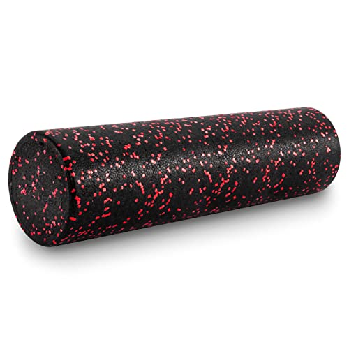 High Density Speckled Foam Roller 24X6-In, Black/Red