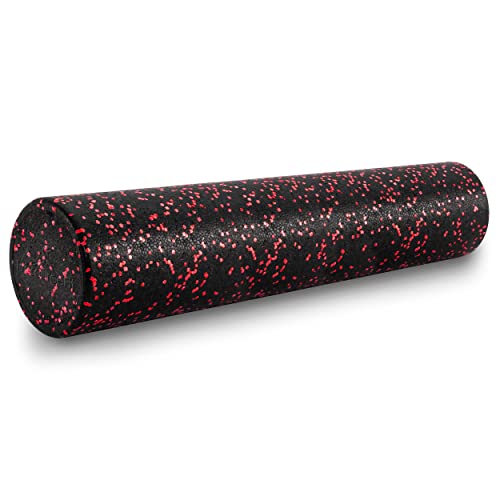High Density Speckled Foam Roller 36X6-In, Black/Red