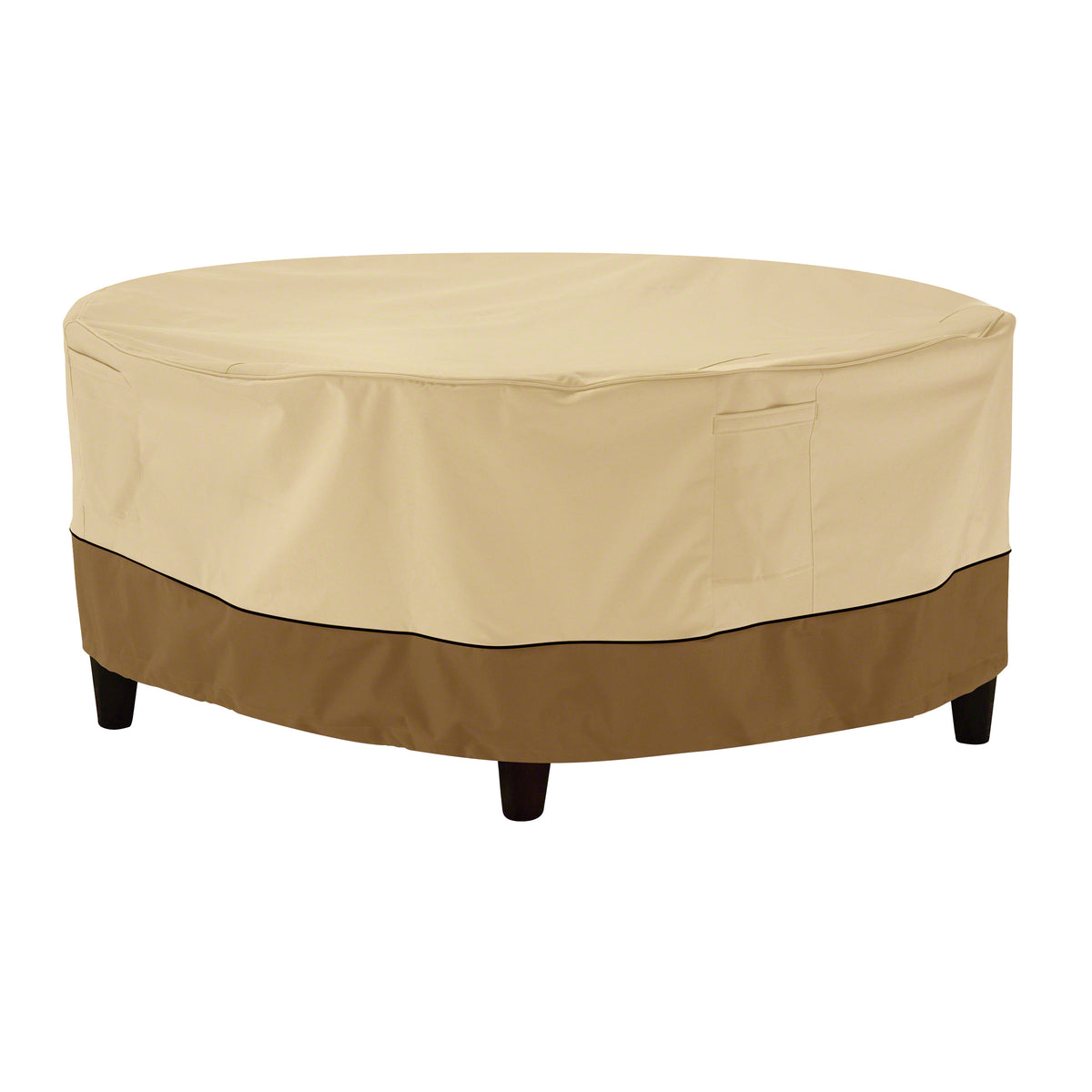 Classic Accessories Veranda Round Patio Ottoman/Coffee Table Cover - Durable And Water Resistant Outdoor Furniture Cover, Medium