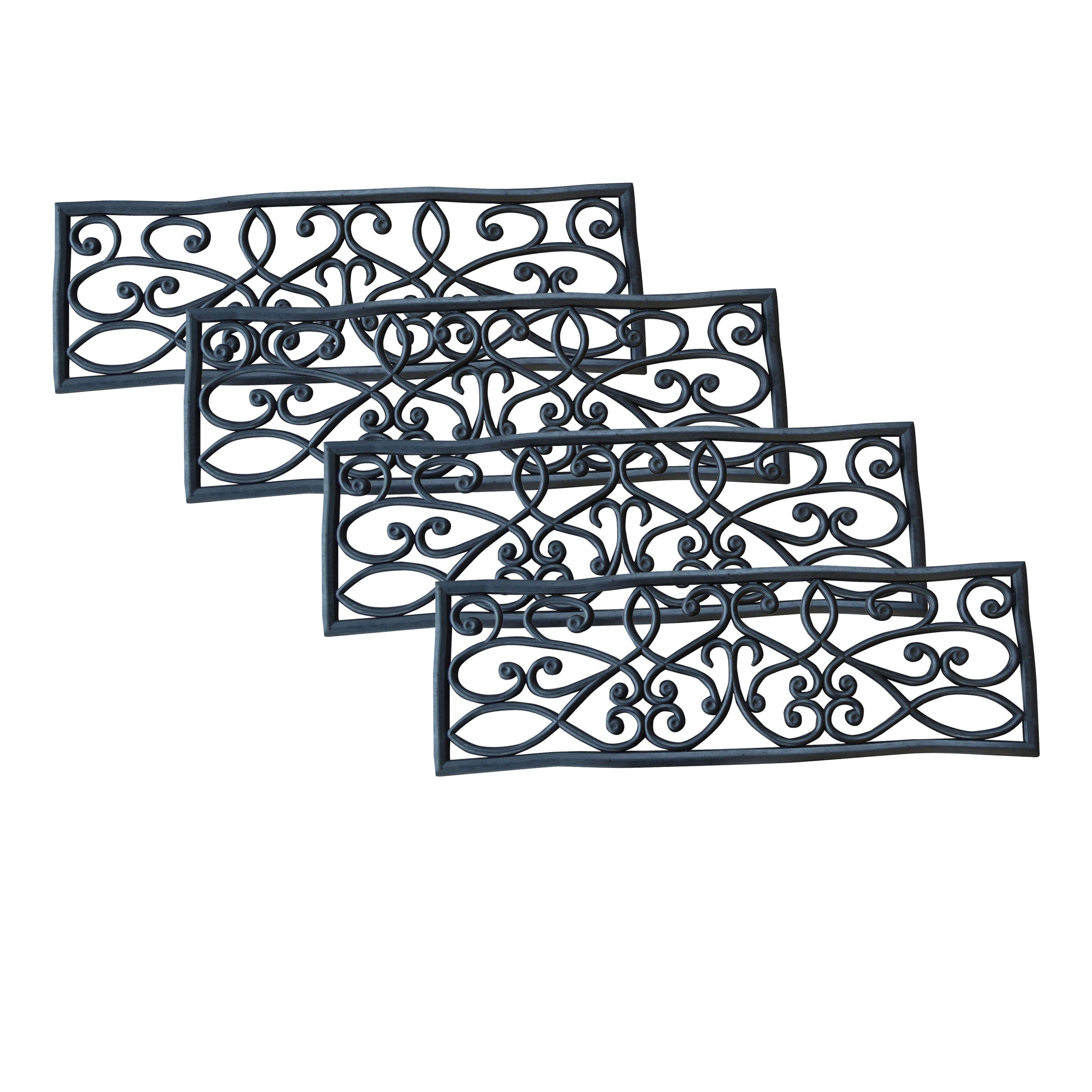 Rubber Scrollwork Stair Tread 4 Pack