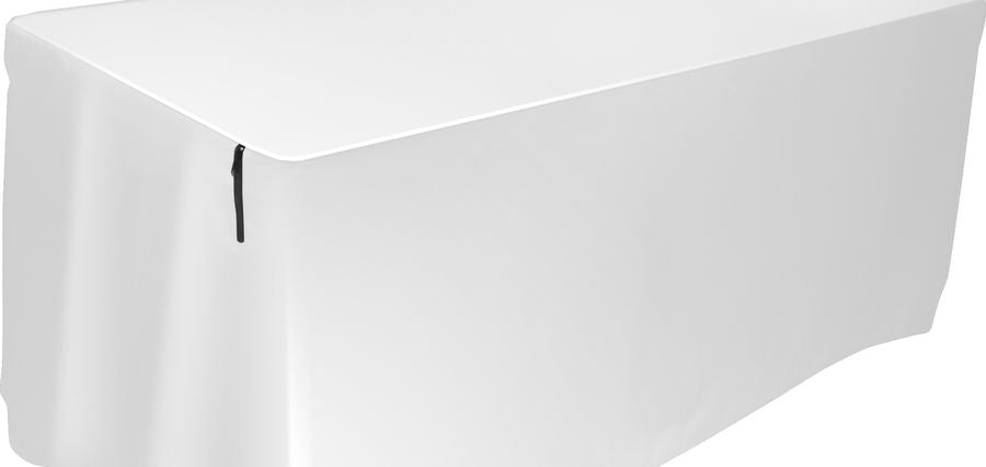 Attractive, Pleat-Free, Form-Fitting Table Cover - White, 6 Ft.