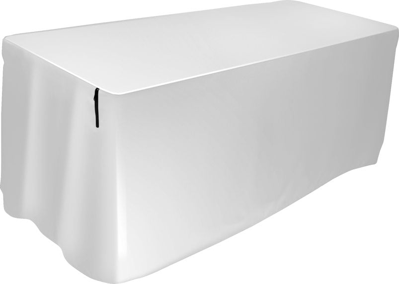 Attractive, Pleat-Free, Form-Fitting Table Cover - White, 8 Ft.