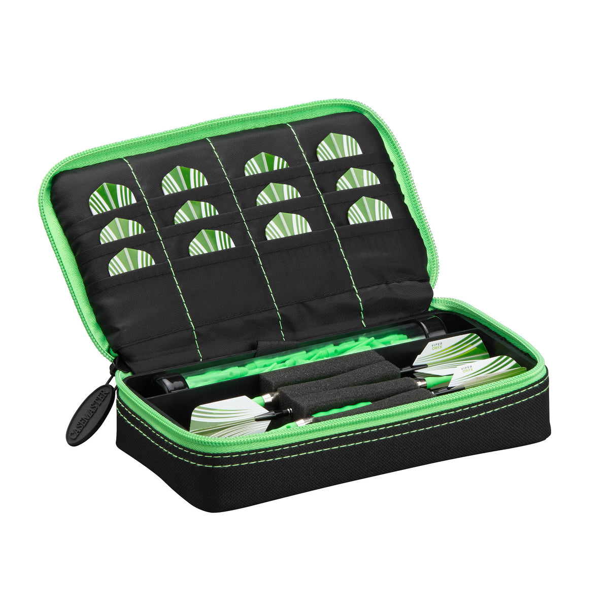 Casemaster Plazma Dart Case Black With Green Zipper