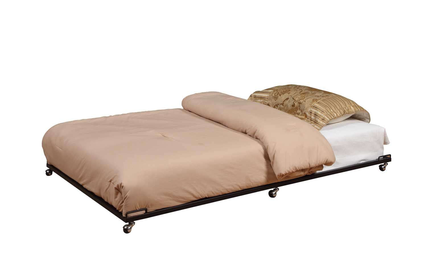 39 Twin Size Day Bed Frame With Roll-Out Trundle, Headboard, Rails & Slats (Twin Daybed & Trundle)